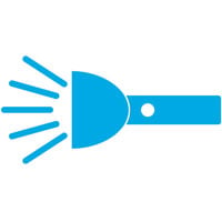  Clipart of a turned-on flashlight   